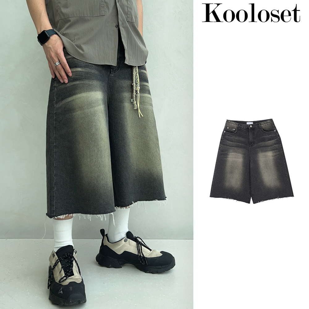 【KOOLOSET】Nocta Washing Cutting Bermuda Denim
