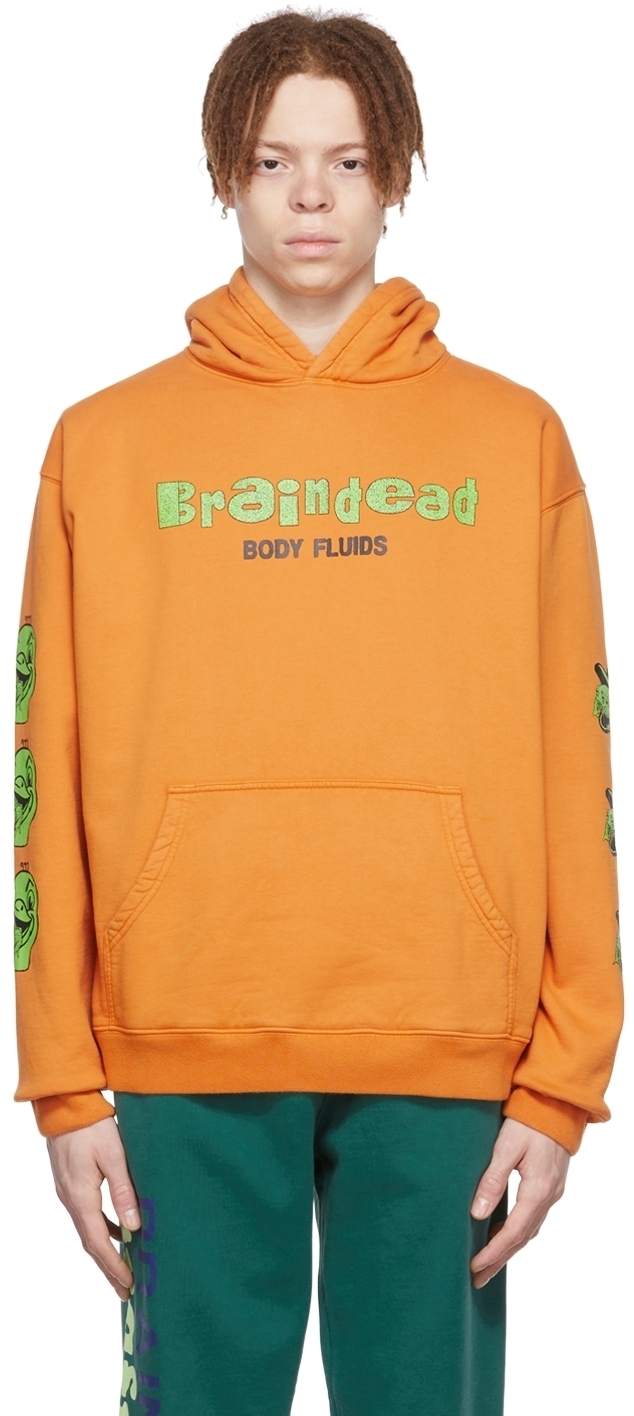 【関税込み】Brain Dead オレンジ コットン フーディ