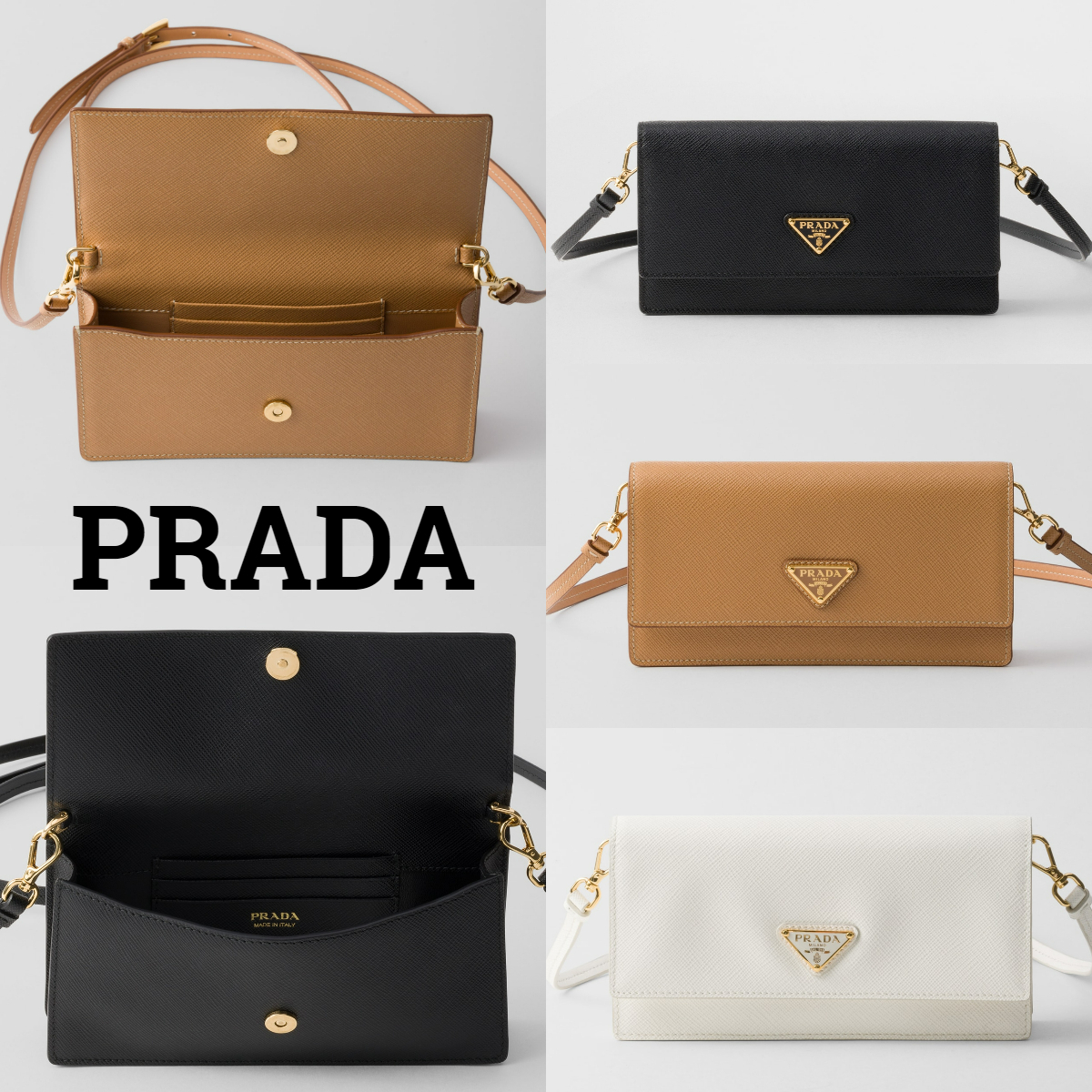 新作*PRADA*サフィアーノ ロゴミニショルダーバッグ ストラップ