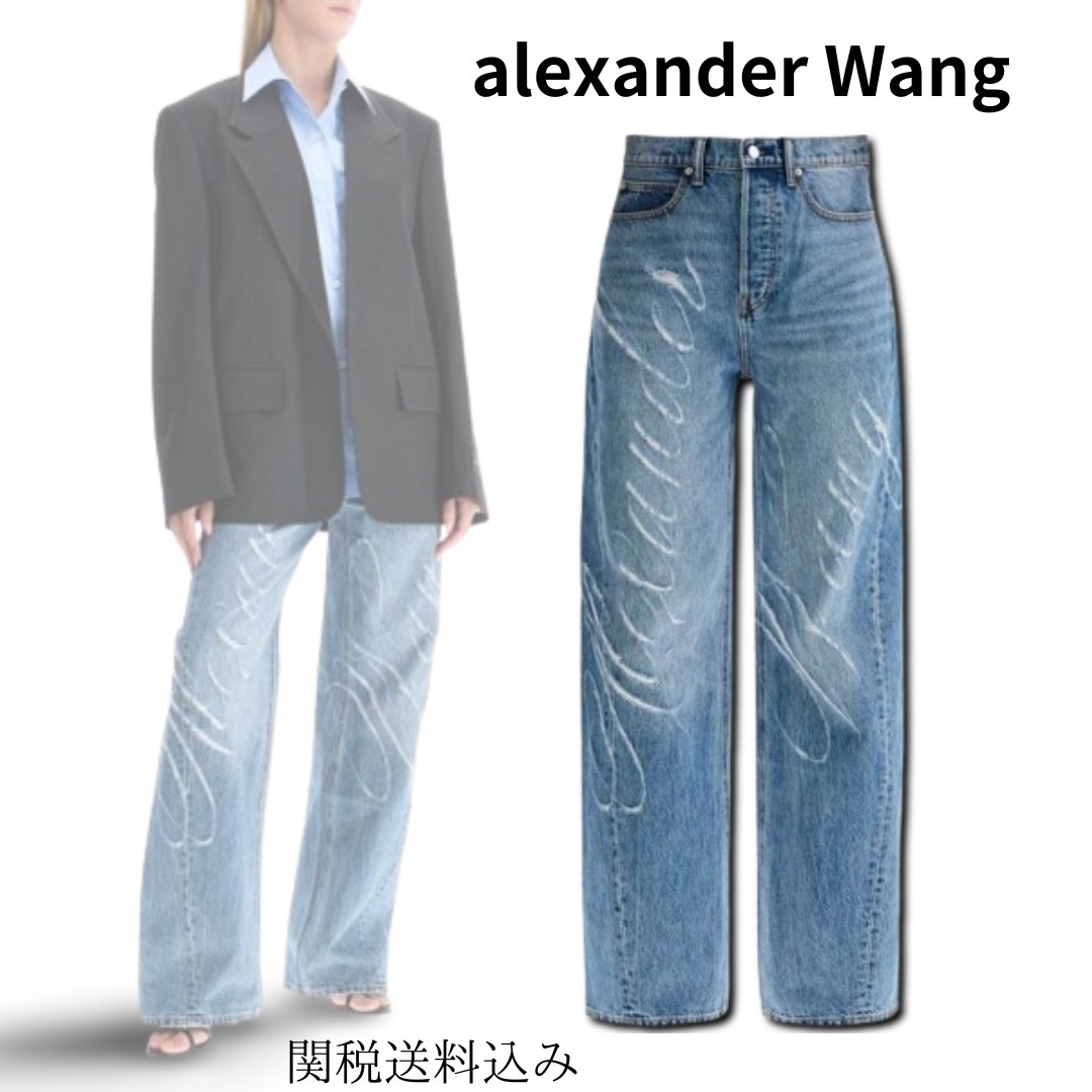 【Alexander Wang】レーザーディストレストロゴ ジーンズ