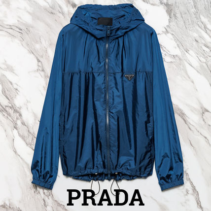 PRADA プラダ ブルゾン ナイロン ブルー 三角ロゴ サイズ40