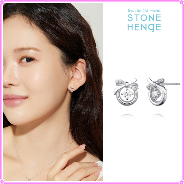 【STONEHENgE】Silver Material Ribbon Round Earrings SA24B16N