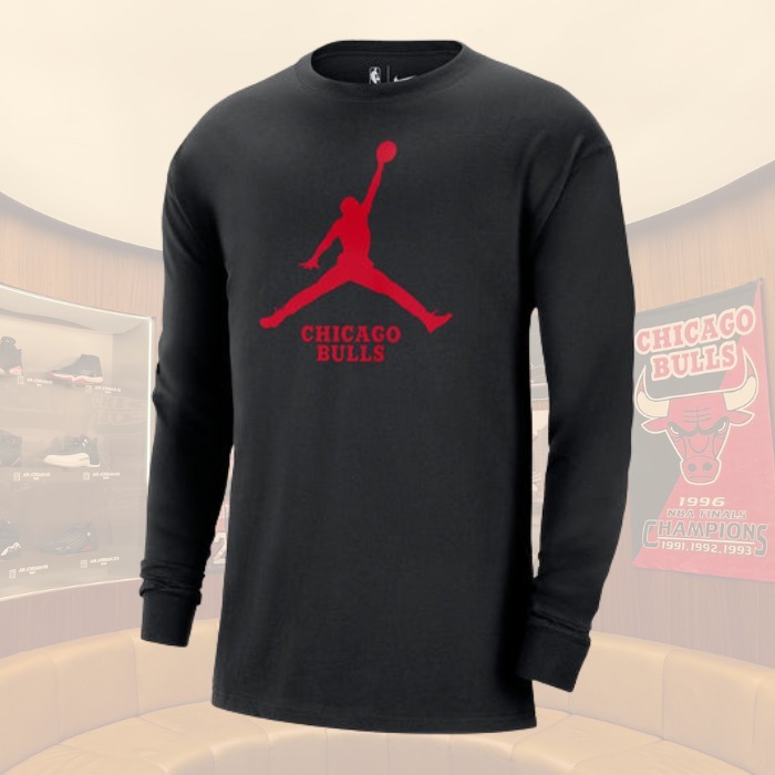 シカゴブルズ ジョーダン ジャンプマン ロンT ナイキ NBA 黒
