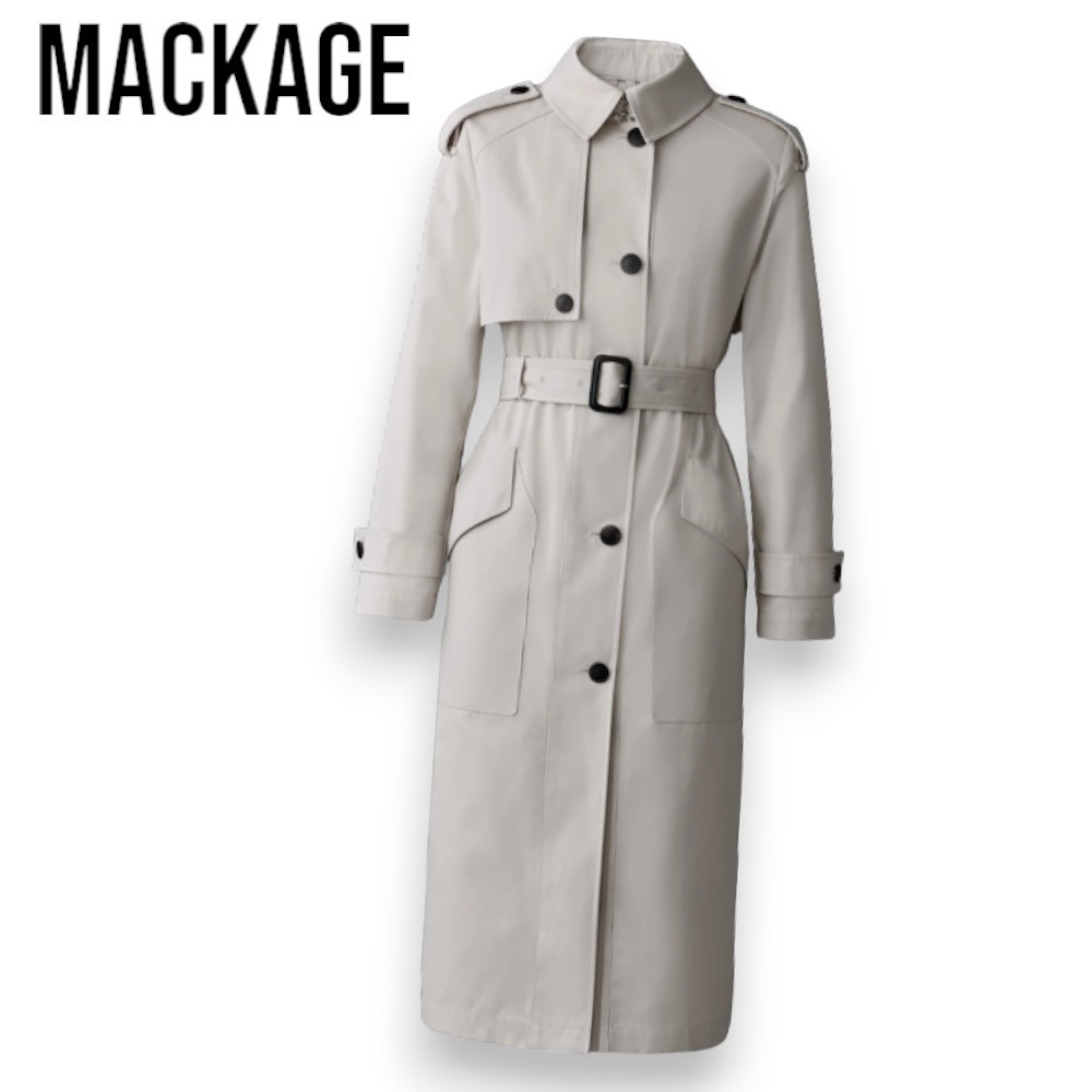【Mackage】AKILI ベルト付き シングルブレストトレンチコート