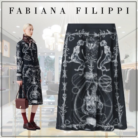 [FABIANA FILIPPI] プリントシルクツイルスカート