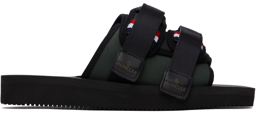 【関税込み】Moncler カーキ＆ブラック Slideworks サンダル
