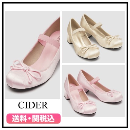 ★Cider★サイダー リボンサテンヒールメアリージェーンシューズ