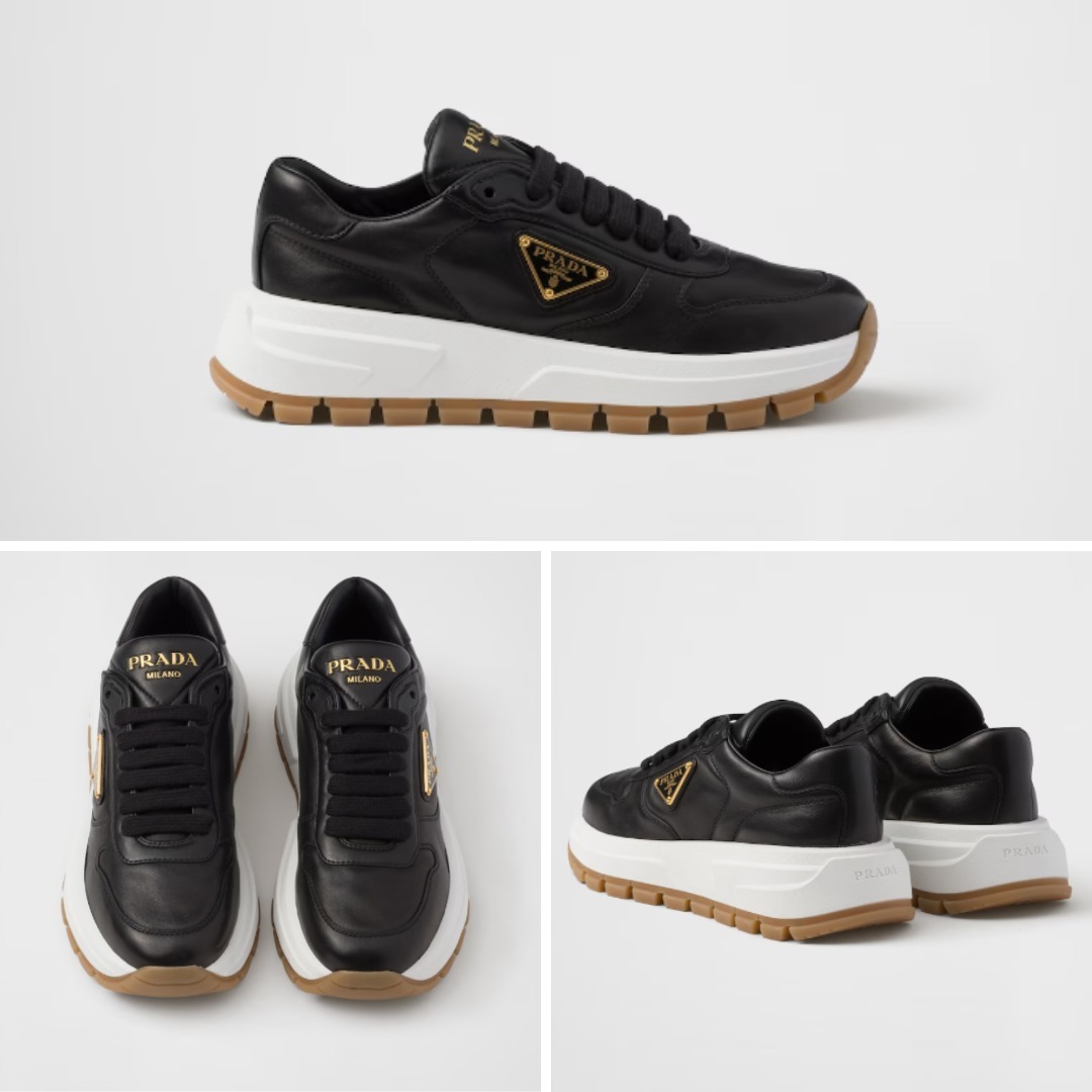 《送料無料》 PRADA Leather sneakers