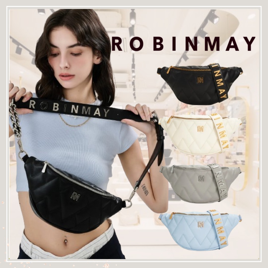 追跡有★ROBINMAY チェーン キルティング ウエストバッグ