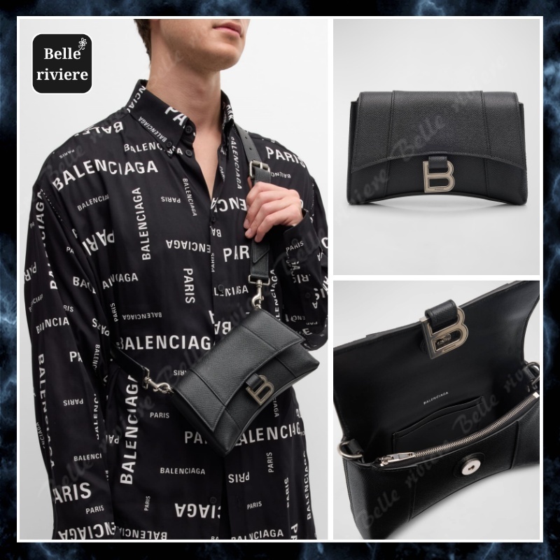 24PF new/BALENCIAGA ダウンタウンBロゴボディバッグ Bag Black