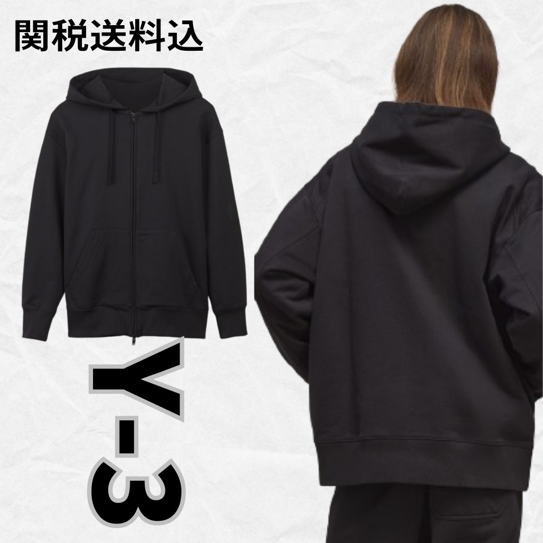 サッカー日本代表コラボブランド【Y-3】ジップパーカー☆黒 無地