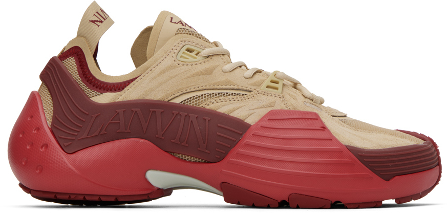 【関税込み】Lanvin ベージュ＆レッド Flash-X スニーカー