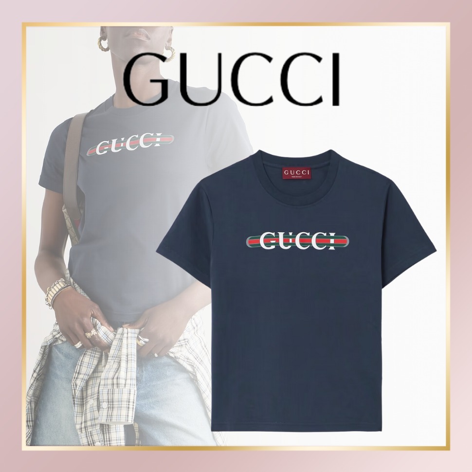 国内発【GUCCI】プリント コットンジャージー Tシャツ