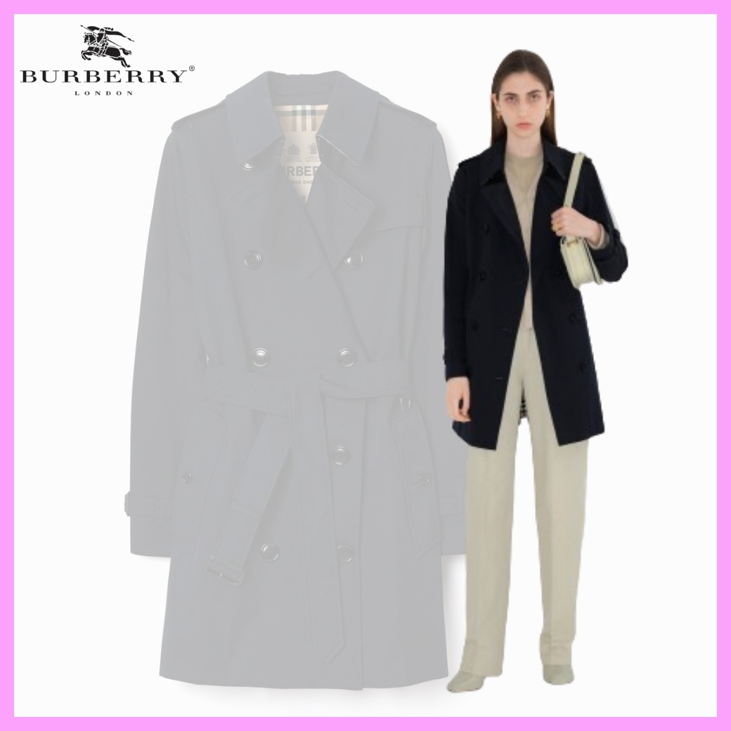 【Burberry】ショート ケンジントン ヘリテージ トレンチBlue