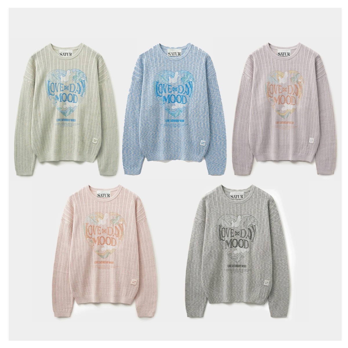 ニット・セーター SATUR Ibiza Ocean Graphic Meshed Knit 4FK1253