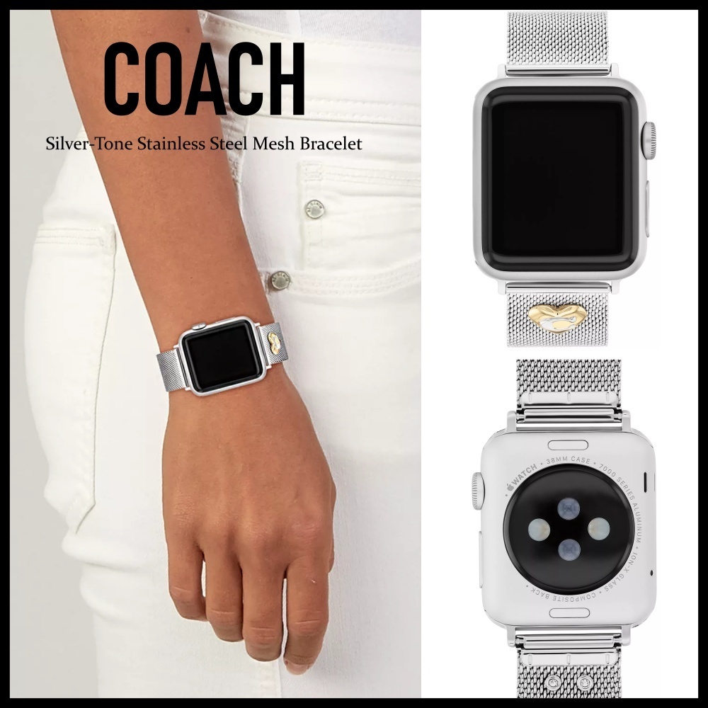 COACH★ハートが可愛いステンレス製メッシュApple Watchバンド