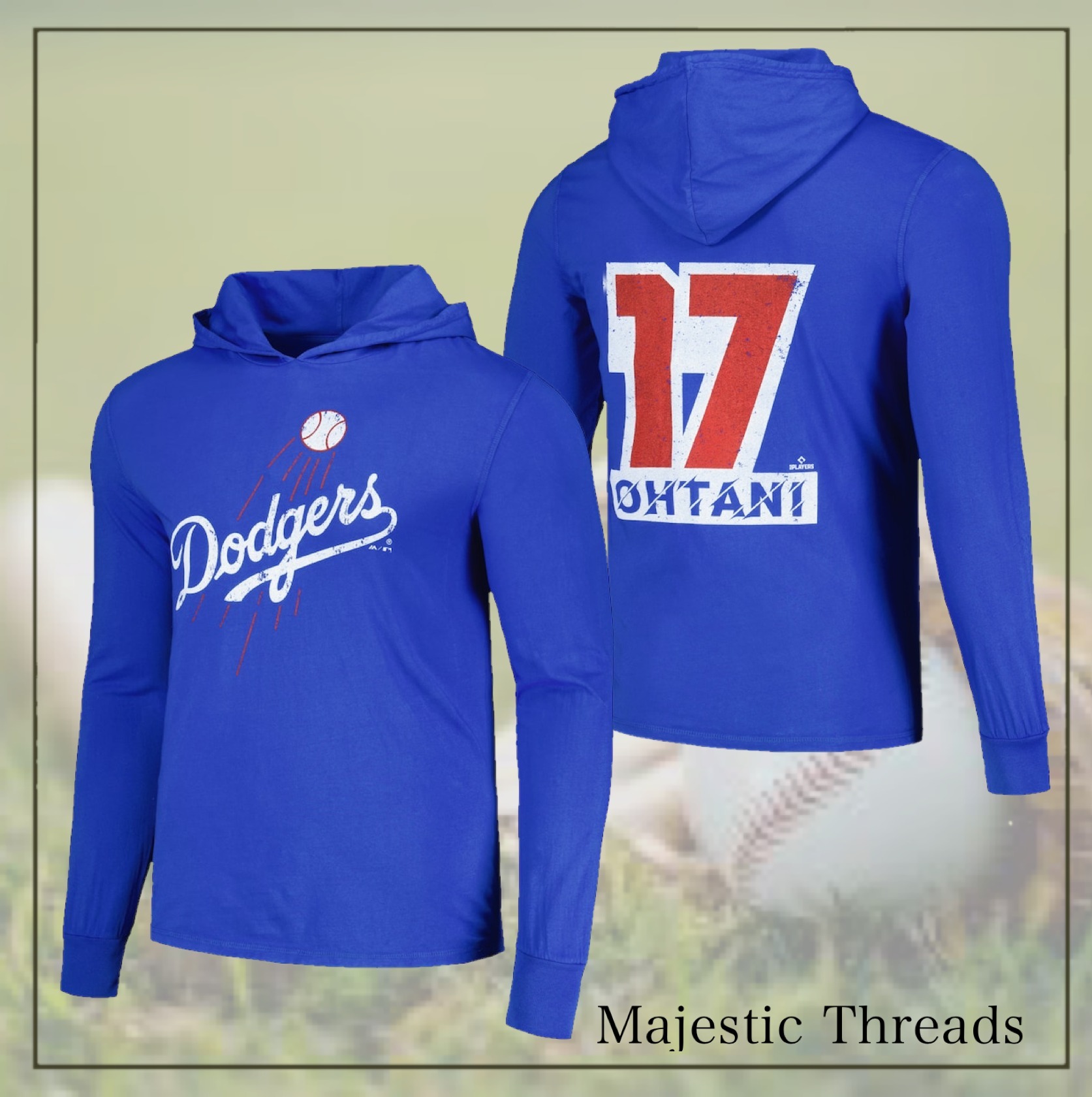 人気♪【Majestic Threads】大谷翔平 ロングスリーブ フーディー