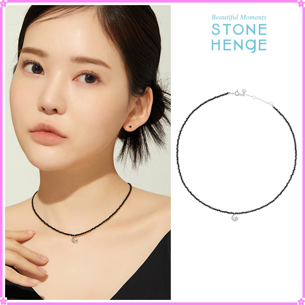 【STONEHENgE】Polaris〜Black Spinel Moon Necklace SA24B30K