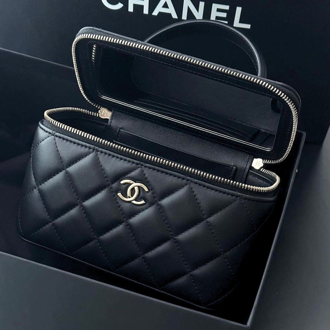 【大人気☆ミラー付き】CHANEL ヴァニティケース トップハンドル 希少◇ミラー付き♪】CHANEL ヴァニティバッグ トップハンドル