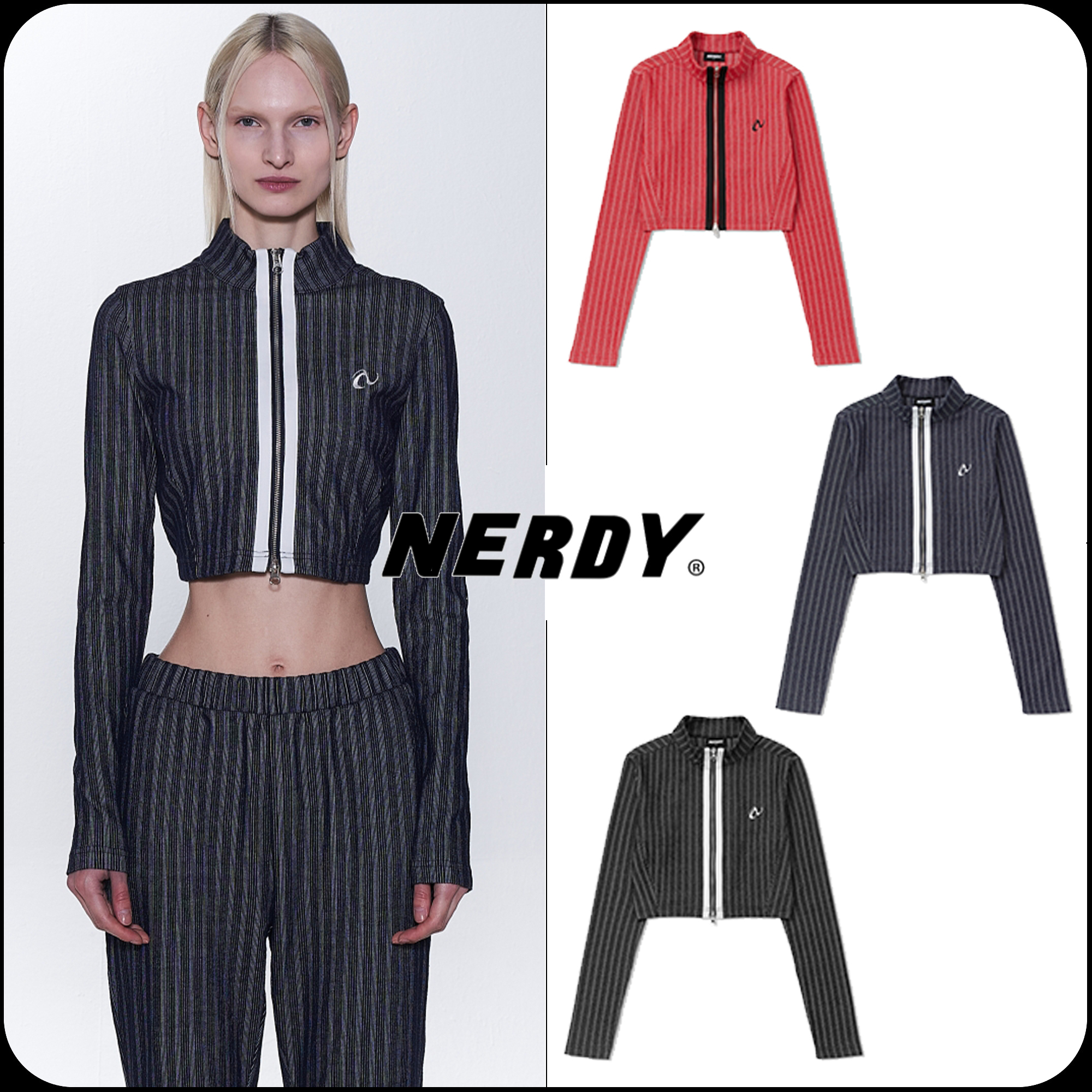 [ NERDY ]★韓国人気★WOMEN'S SLIM ZIP-UP