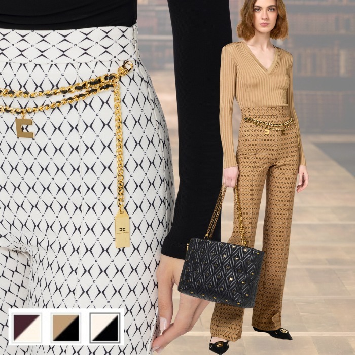 《モダンな逸品》【ELISABETTA FRANCHI】パラッツォパンツ