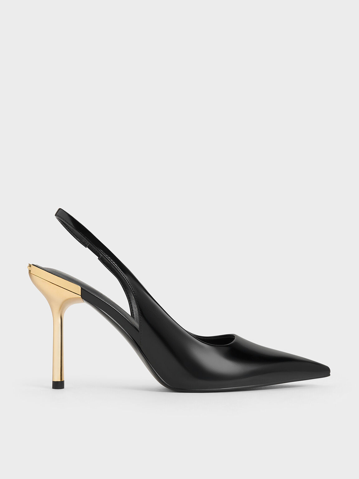 Charles&Keith】メタリックヒール スリングバック パンプス