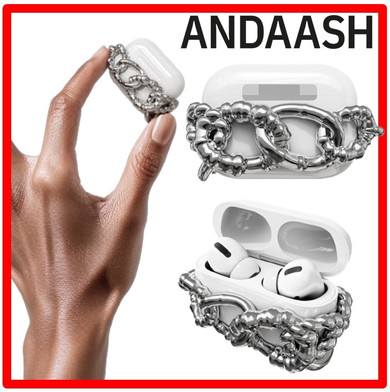 ☆韓国の人気☆韓国雑貨☆【ANDAASH】☆Airpods LAS 01 SILVER☆