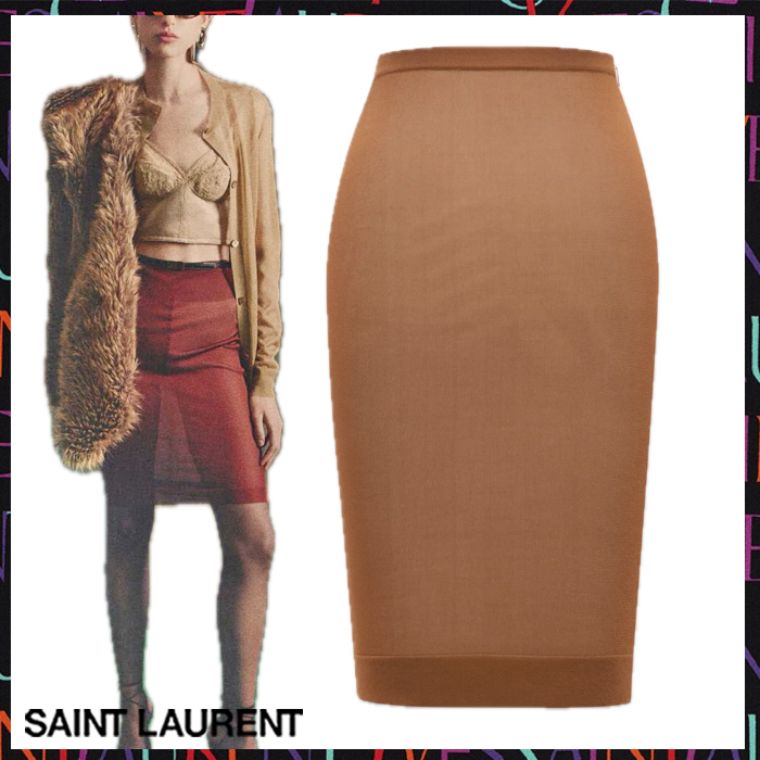 Saint Laurent FALL24《ペンシルスカート》ニット DHL 直営店