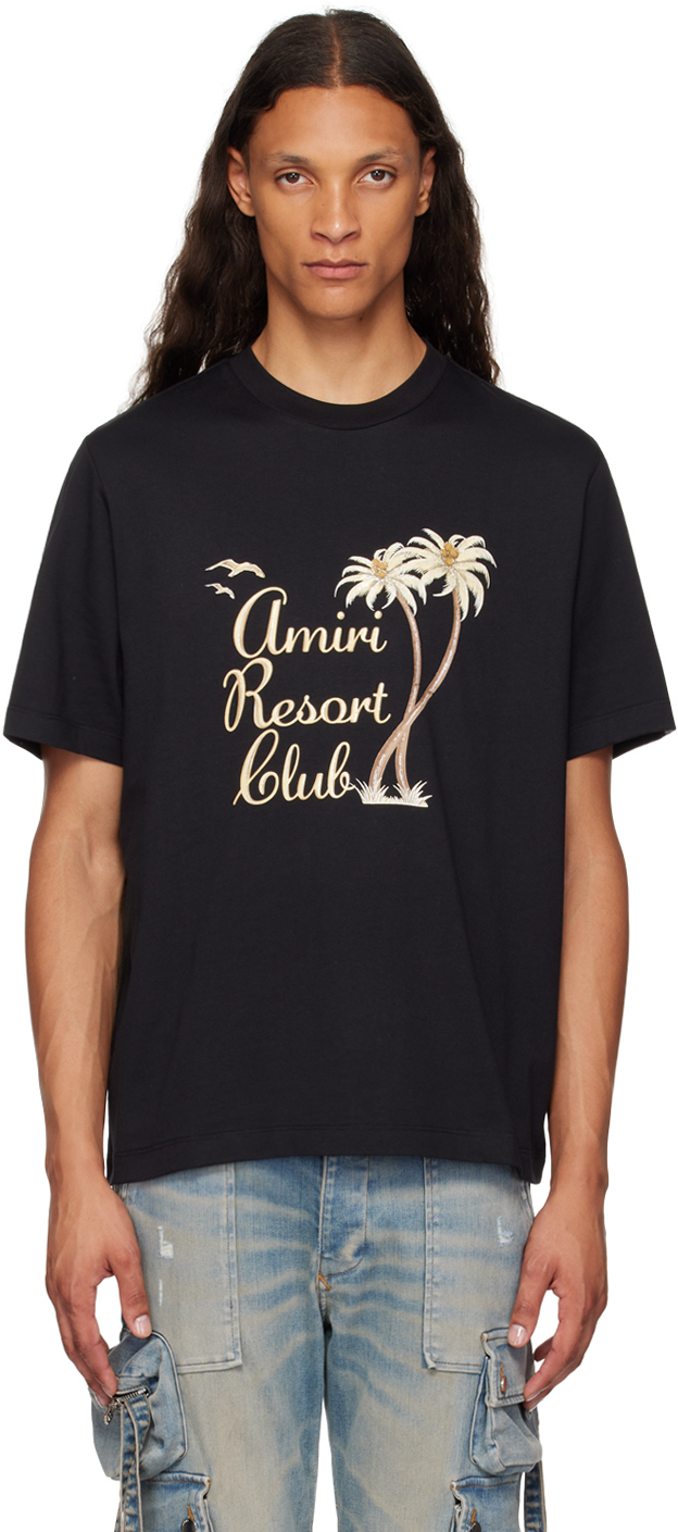 【関税込み】AMIRI ブラック Twisted Palms Tシャツ