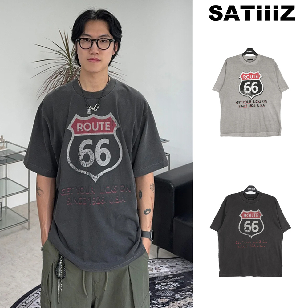 【SATIIIZ】Root 66 Pigment Short-Sleeved T-Shirt