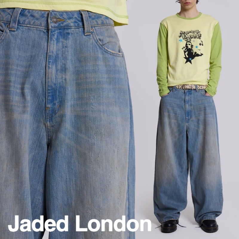 JADED LONDON Light Wash Slub XL Colossus Jeans 送料/関税込
