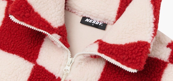 [ NERDY ]★韓国人気★CHECKERBOARD FLEECE NERDY ]☆韓国人気☆CHECKERBOARD FLEECE