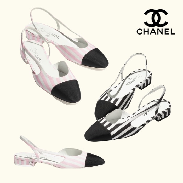 【シャネル・CHANEL】ココビーチ スリングバックシューズ CCロゴ