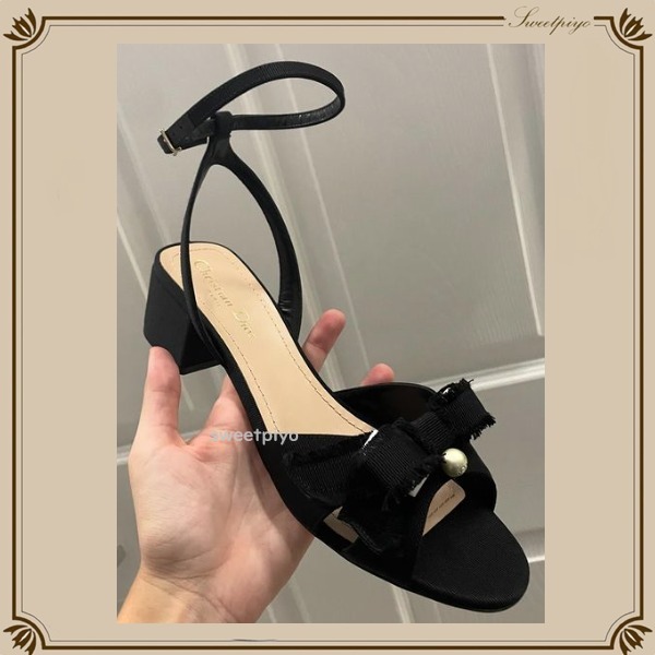 Dior☆ヒールサンダル パール ミュール アンクルストラップ