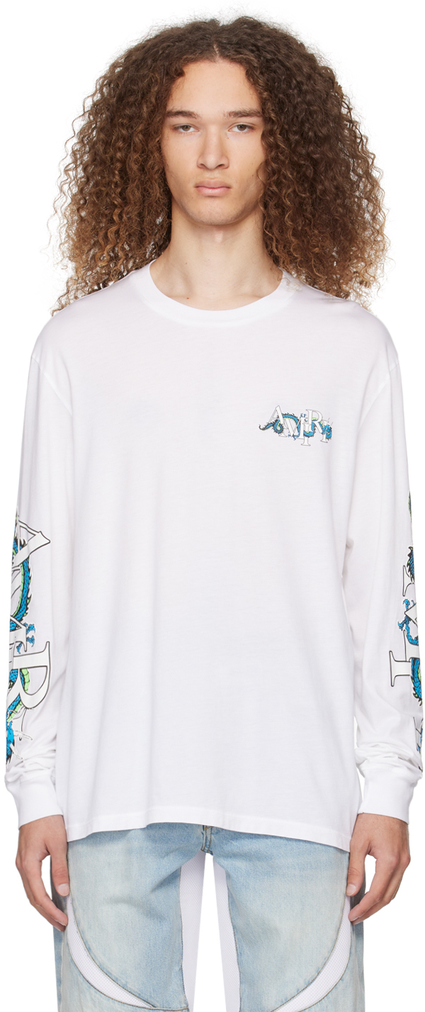 【関税込み】AMIRI ホワイト CNY Dragon 長袖Tシャツ