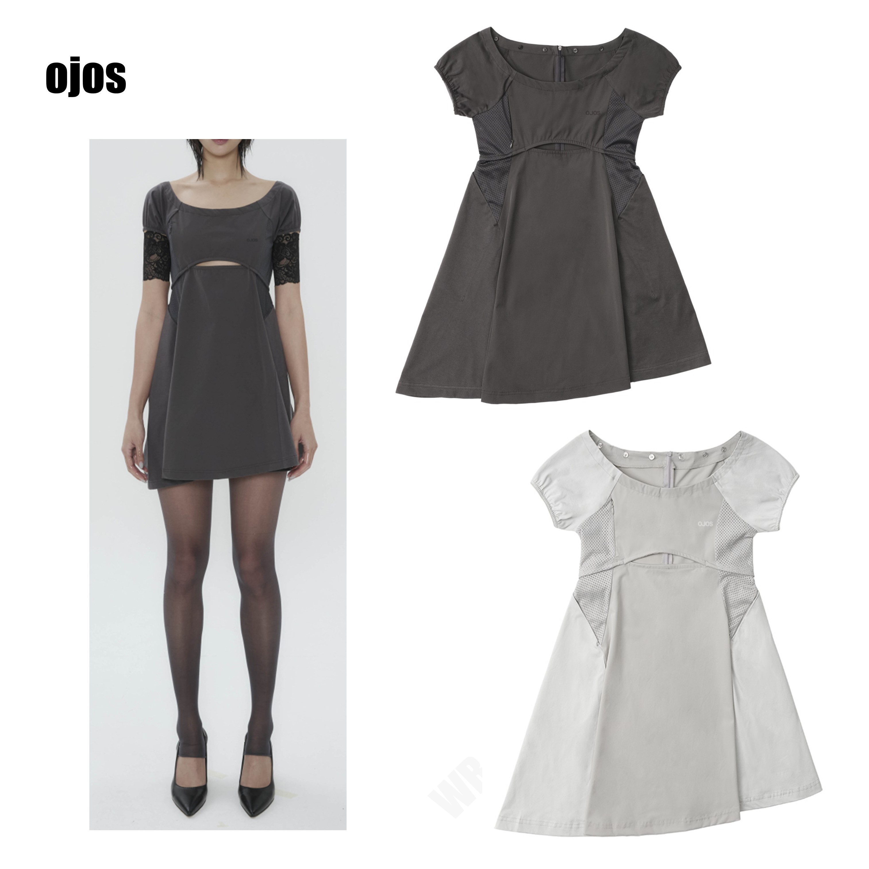 [ojos] Capsleeve Slit Mini Dress ☆送料込☆