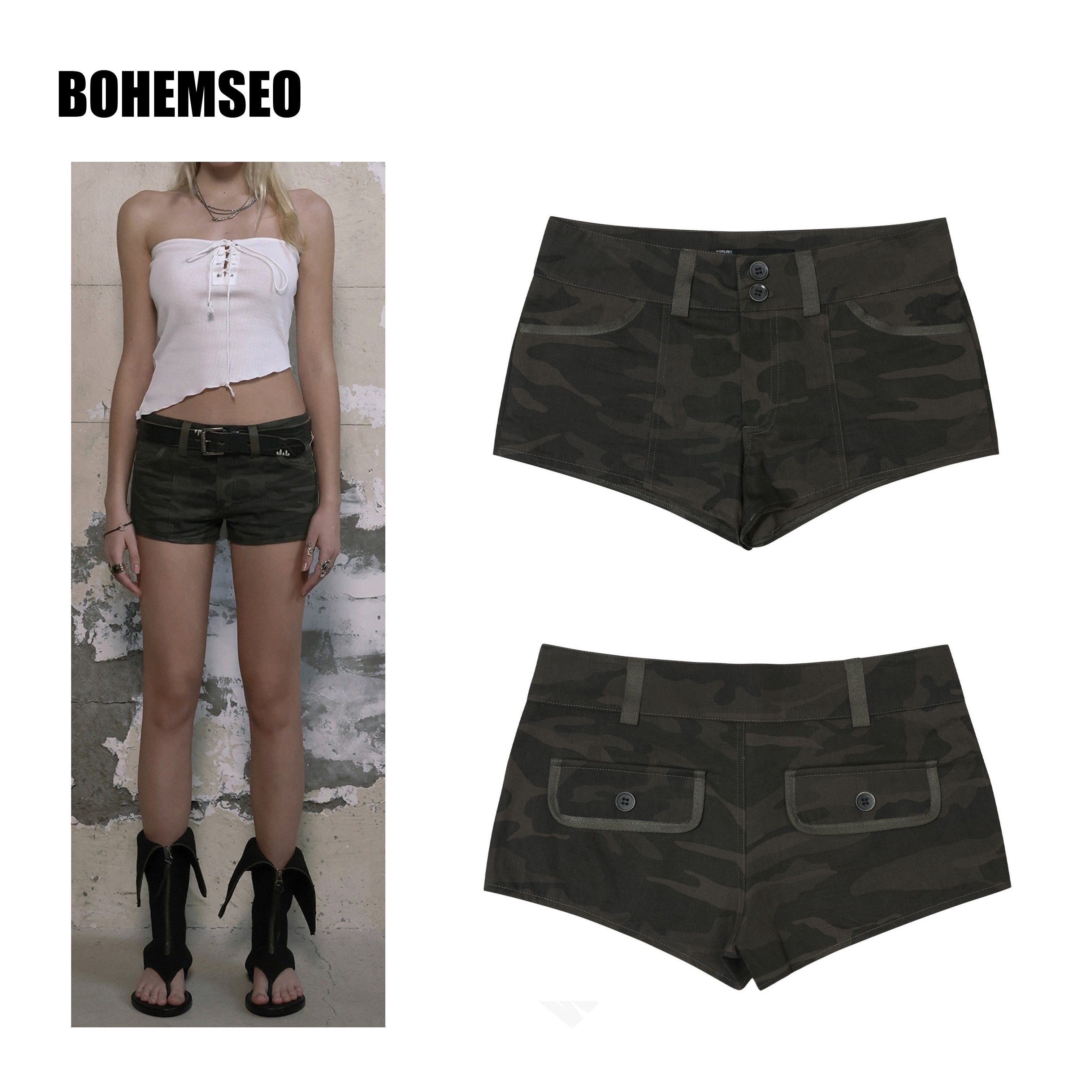 [BOHEMSEO] CAMOUFLAGE MINI SHORTS ☆送料込☆