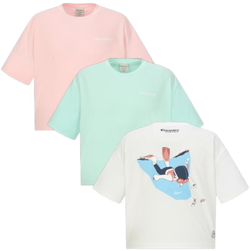 Discovery LADY'S_バックグラフィッククロップTシャツ_3色