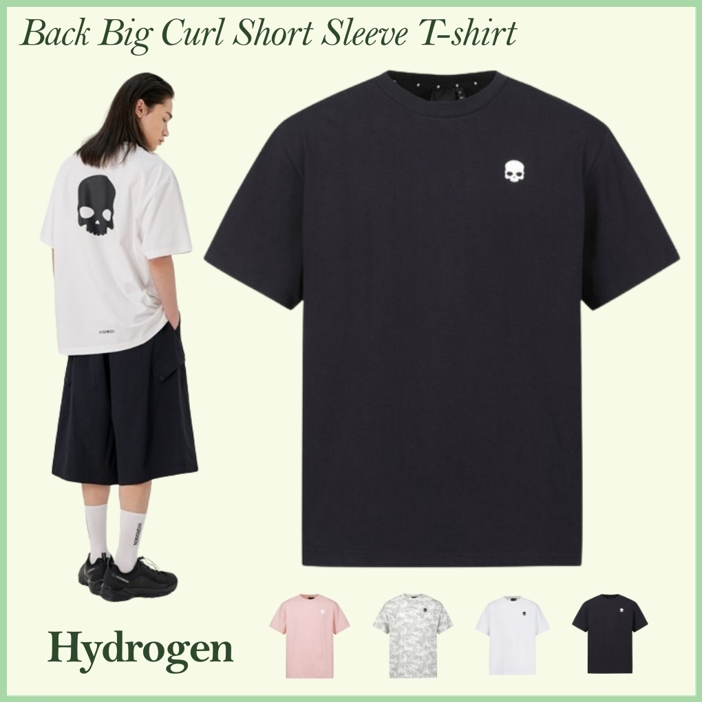 ◆Hydrogen(ハイドロゲン)背中 ビッグスカル 半袖 Tシャツ