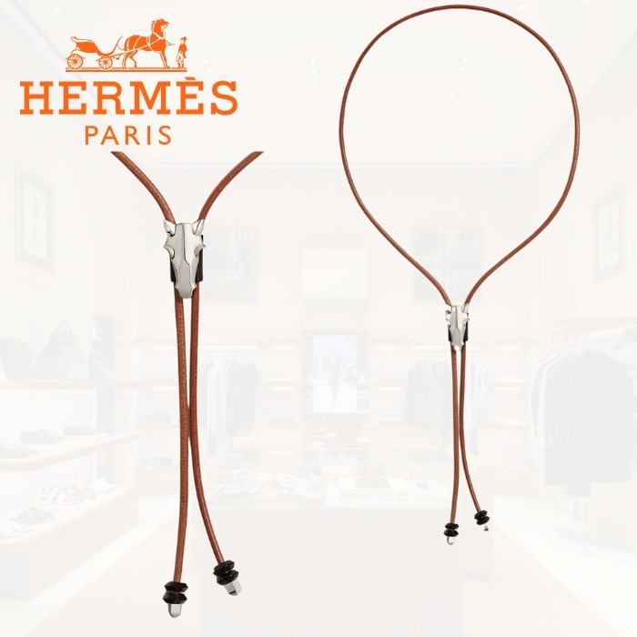 直営買付【HERMES】Destrier Bolo Tie ロングネックレス