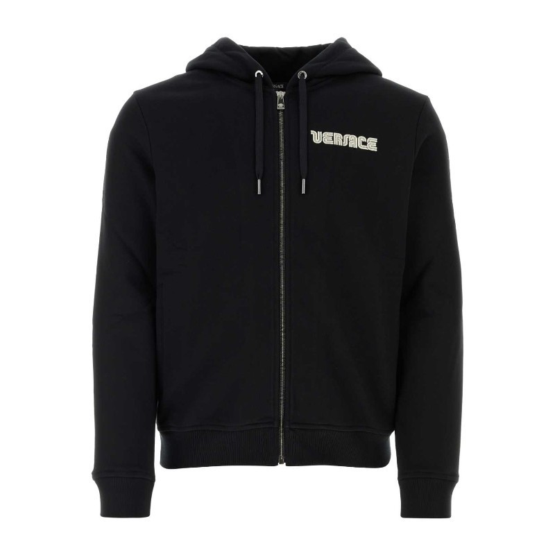 パーカー・フーディ VERSACE FW24 Black cotton sweatshirt (10162811A11444 1B000)
