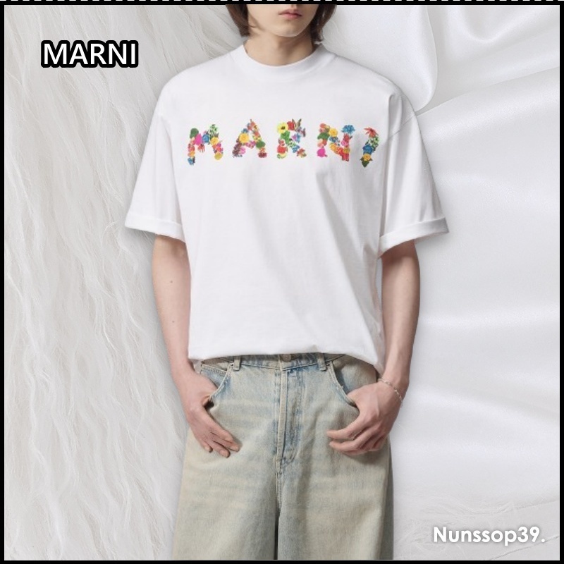 《MARNI》 フローラル ロゴ Tシャツ