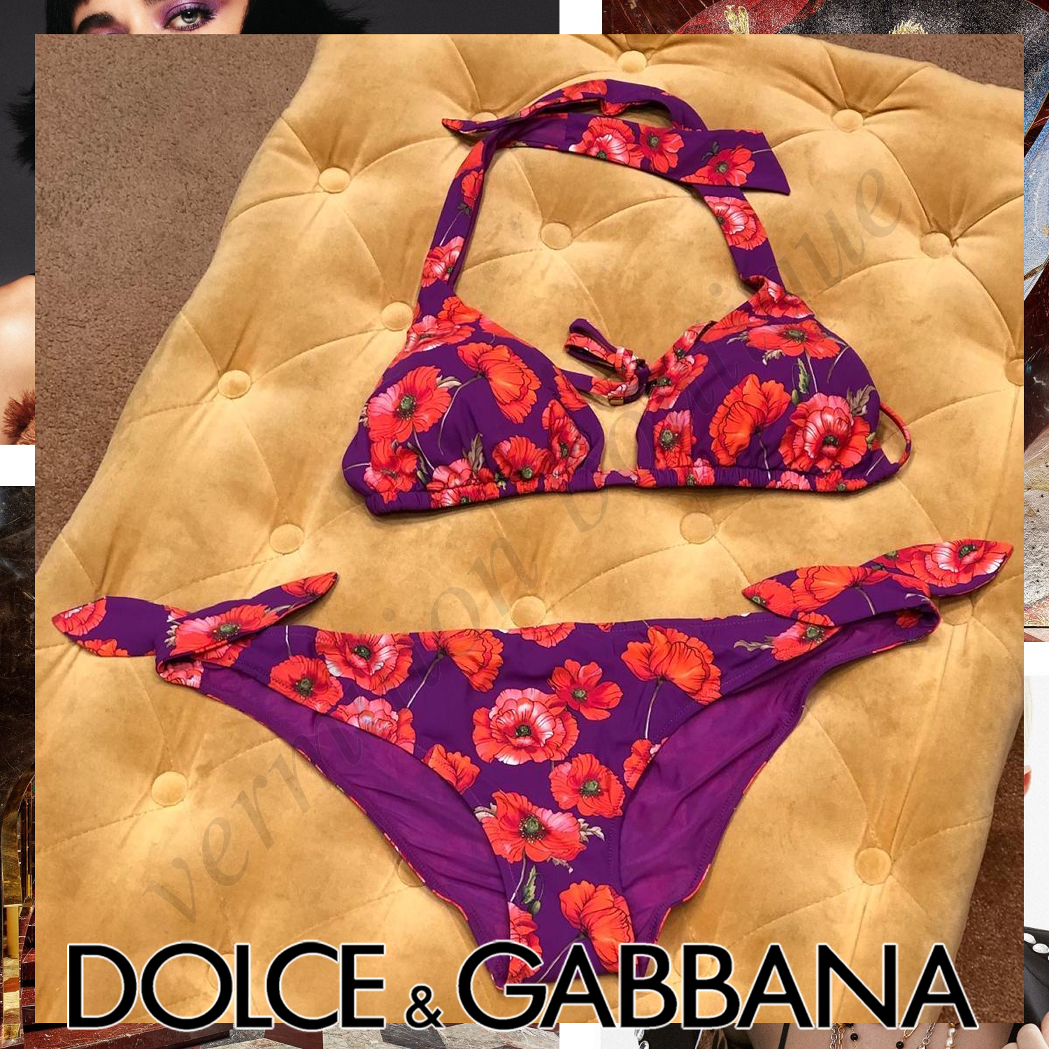 Dolce & Gabbana フラワー バンドゥビキニ パープル