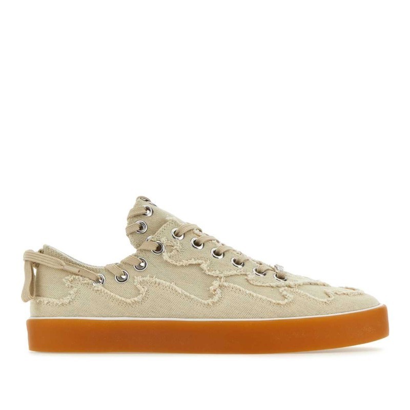 スニーカー BLUEMARBLE SS23 Sand canvas sneakers (FO04DE10A23 WHT)
