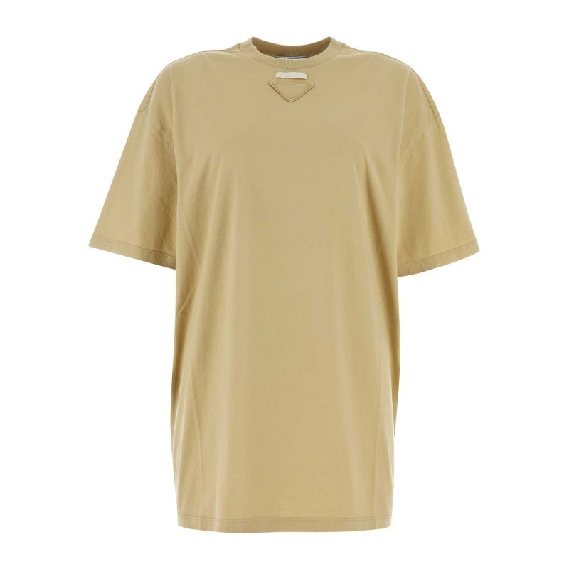 Tシャツ・カットソー PRADA FW24 Cappuccino jersey t-shirt (3558AS21112ZB F0065)
