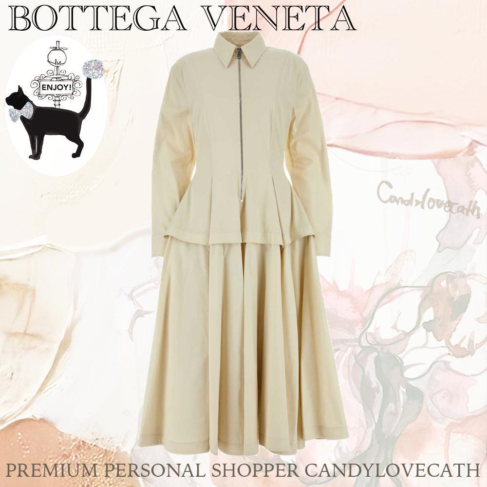 ワンピース BOTTEGA VENETA Sand Cotton Blend Shirt Dress