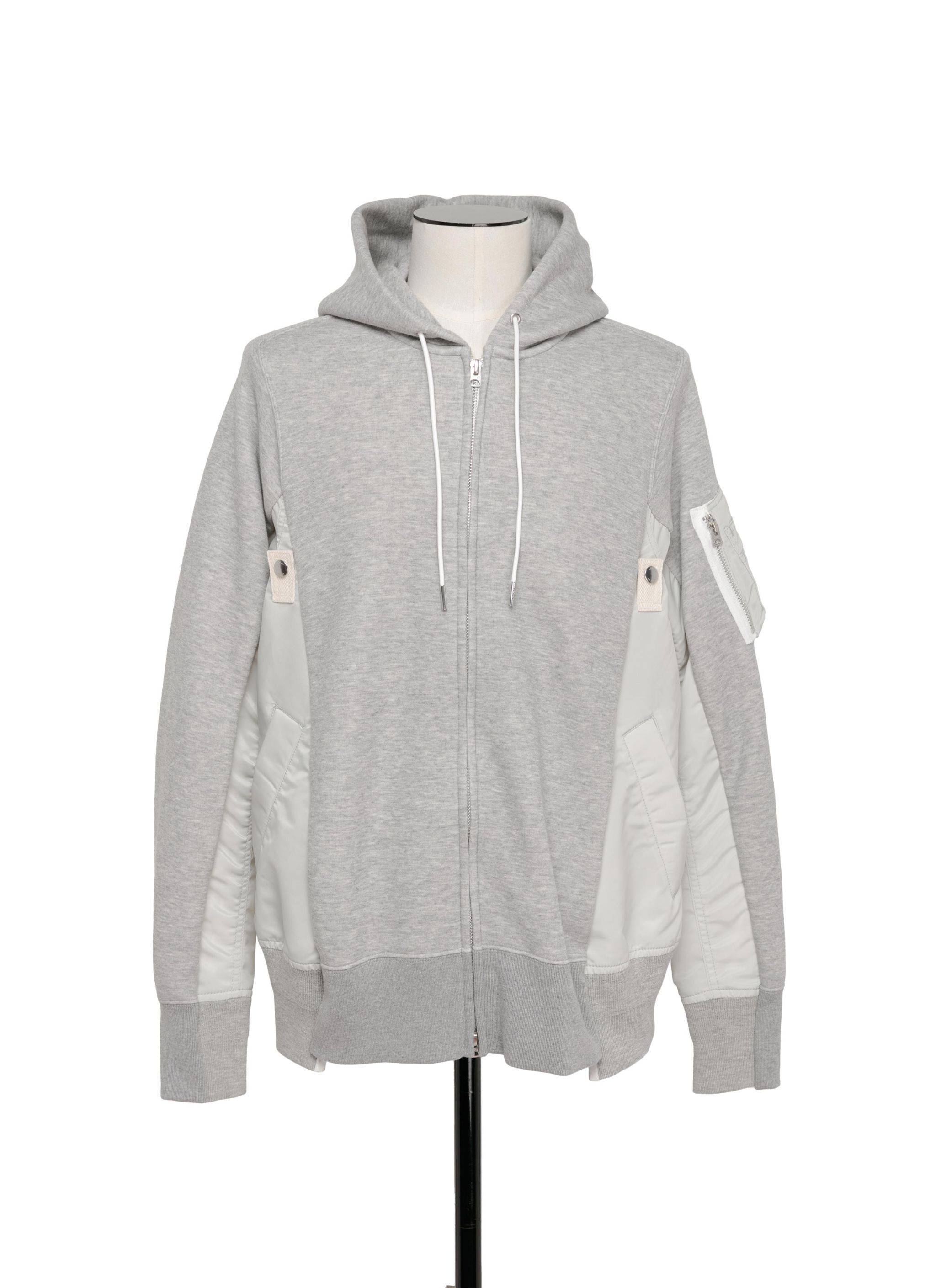 《個性的》sacai スポンジスウェット×ナイロンツイルパーカー