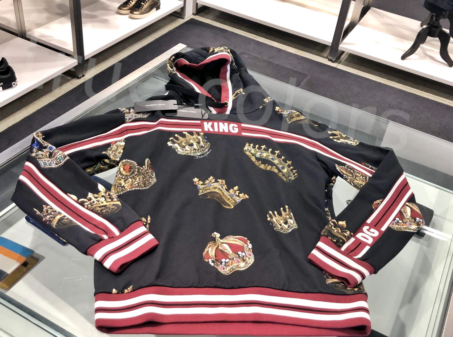 【VIP SALE】DOLCE&GABBANA ロゴ装飾 クラウンプリント フーディ DOLCE&GABBANA DGクラウンプリントフーディ