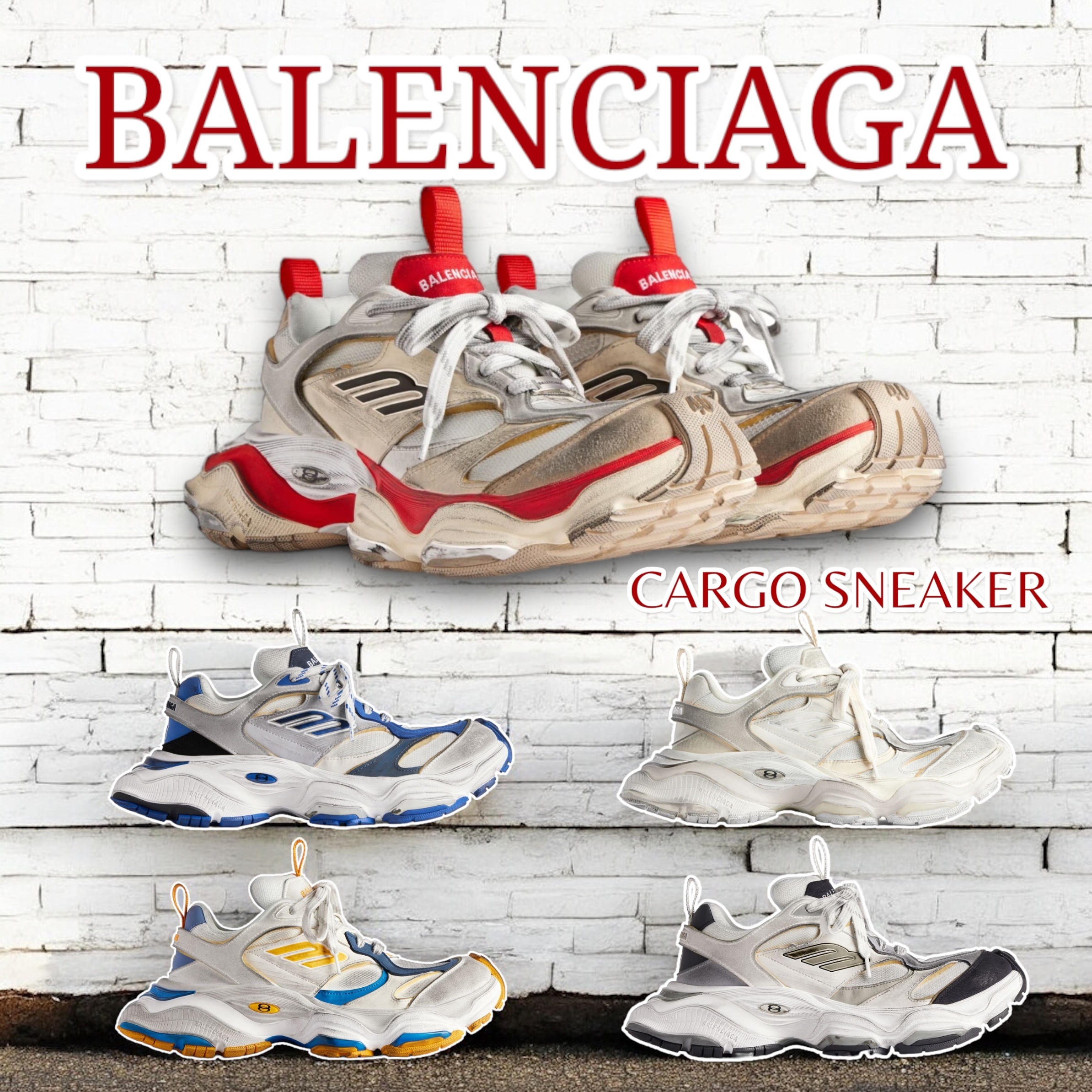 BALENCIAGA＊CARGO SNEAKER メッシュスニーカー＊送料込