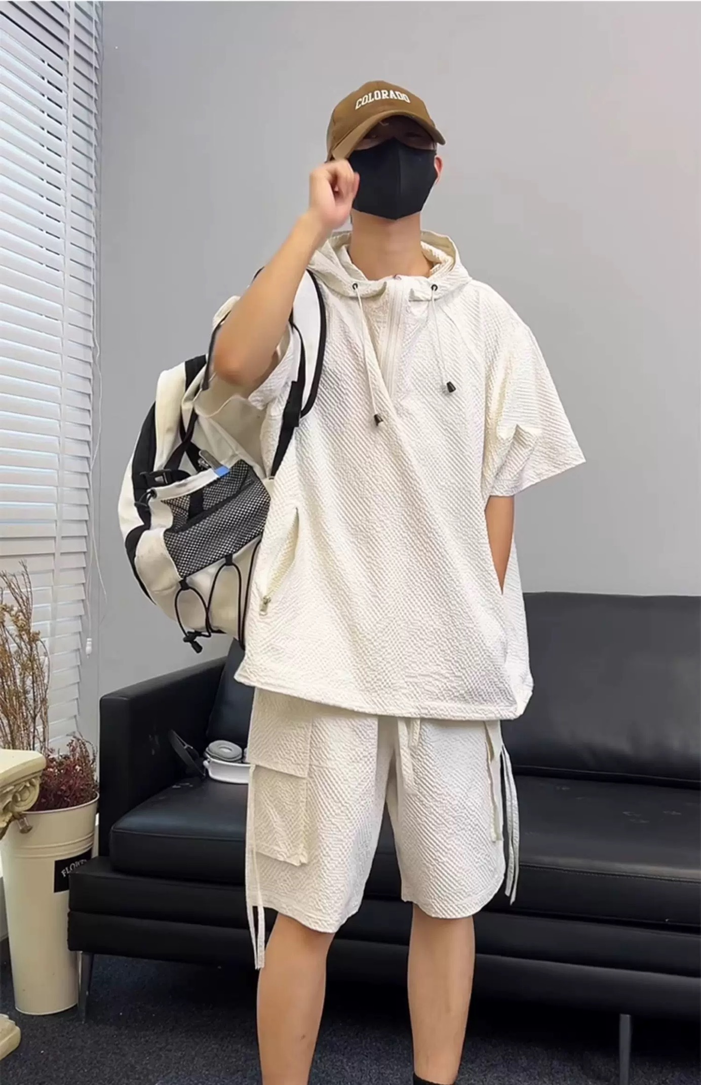 メンズ上下セット半袖トップスショートパンツ夏